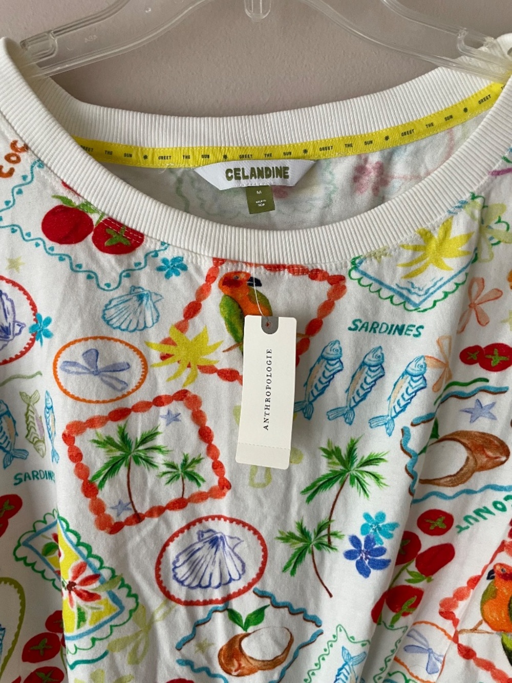Anthropologie Celandine Cutout T-Shirt Mini Dress COVERUP NWT Size M - Picture 9 of 12